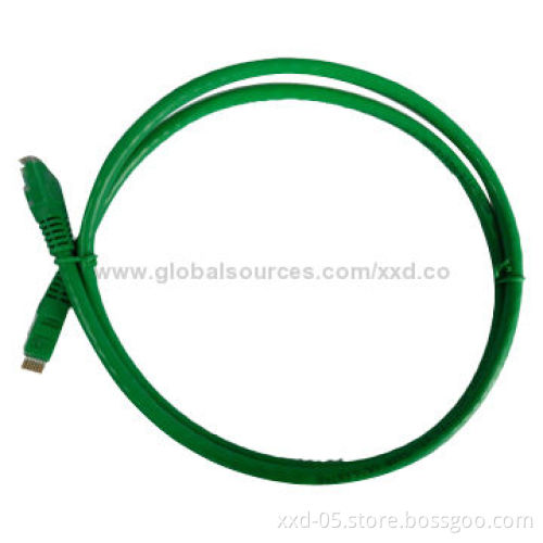 Green Color CAT 6 Patch Cable, UTP 24AWG Copper, 250MHz Frequency, Passed Fluke Test